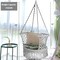 Hanging Hammock Chair Macrame Swing Hand Woven Cotton Backrest
